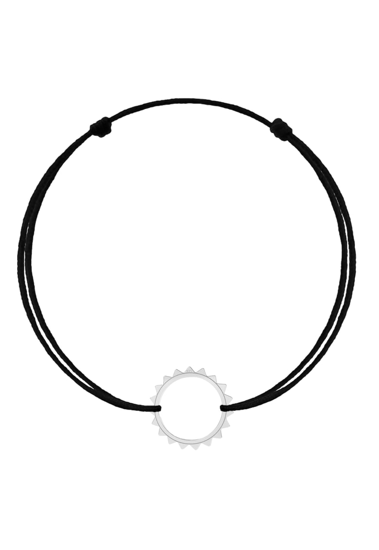 Bratara cu Soare din Argint 925 - snur negru reglabil