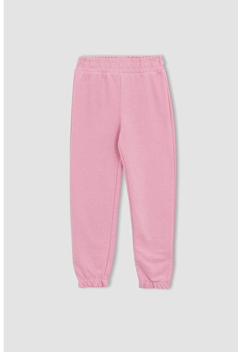 Pantaloni sport din amestec de bumbac cu banda elastica in talie