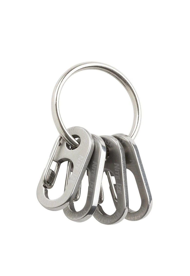 Breloc cu 4 carabiniere MicroLink™ - Inox - Argintiu