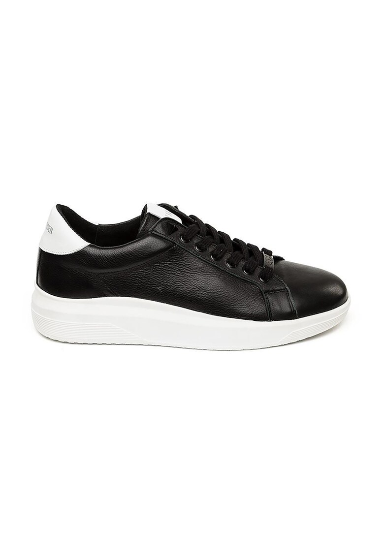 Pantofi sport low-cut din piele - Negru