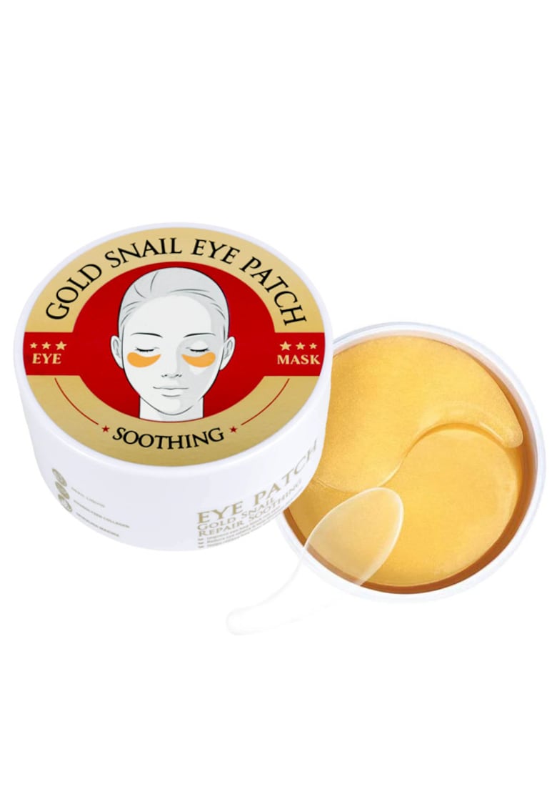 Set 60 Plasturi Hidrogel Premium pentru Ochi cu Aur - Extract de Mucus de Melc - Spirulina si Colagen Hidrolizat - Eye Patch