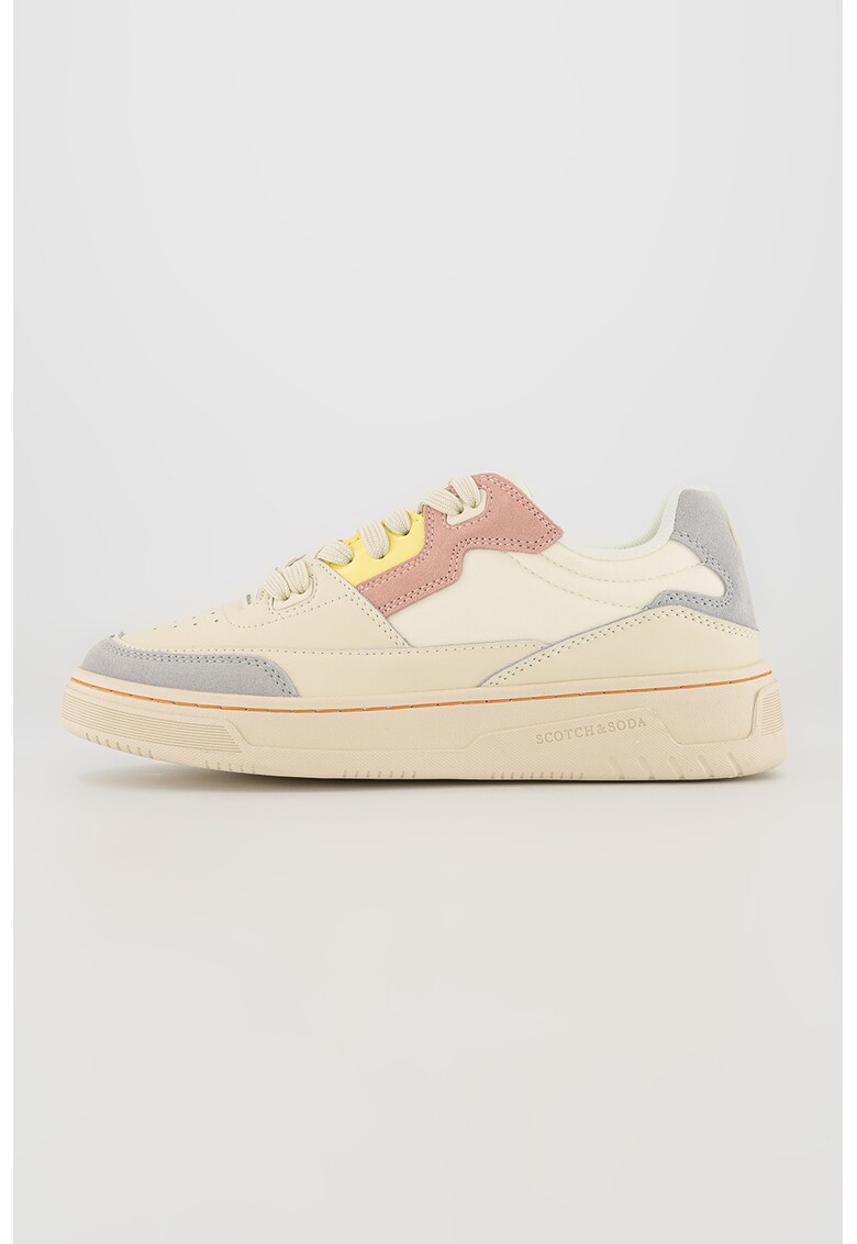 Pantofi sport colorblock cu insertii de piele intoarsa