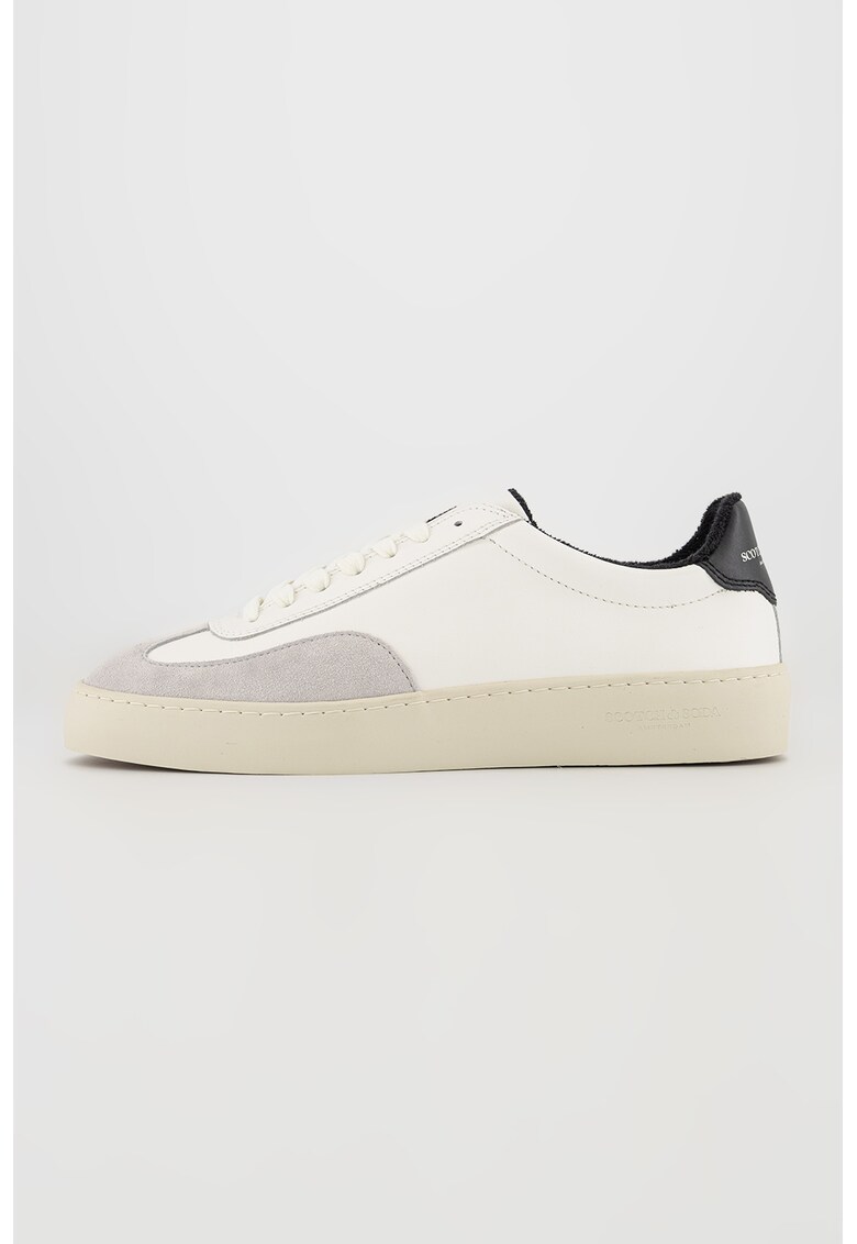 Pantofi sport de piele cu garnituri de piele intoarsa