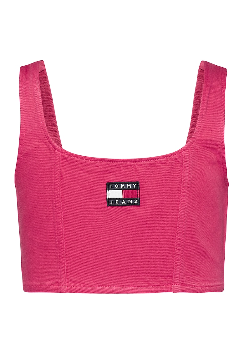 Tommy Jeans Къс дънков топ с лого за Жени Tommy Jeans Къс дънков топ с лого за Жени