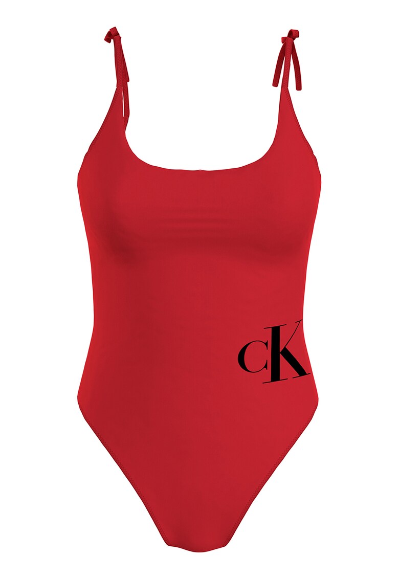 CALVIN KLEIN Цял бански с лого и изрязан гръб за Жени CALVIN KLEIN Цял бански с лого и изрязан гръб за Жени
