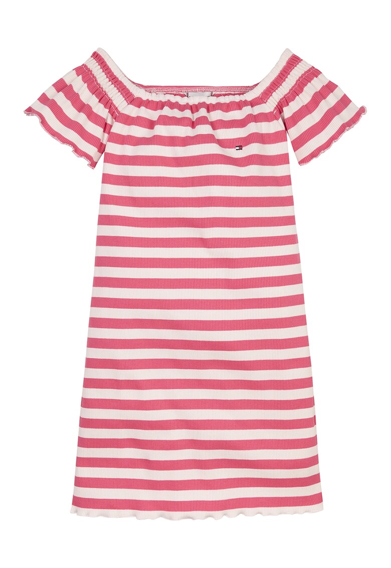 Tommy Hilfiger Рокля с голи рамене и райе за Момичета Tommy Hilfiger Рокля с голи рамене и райе за Момичета