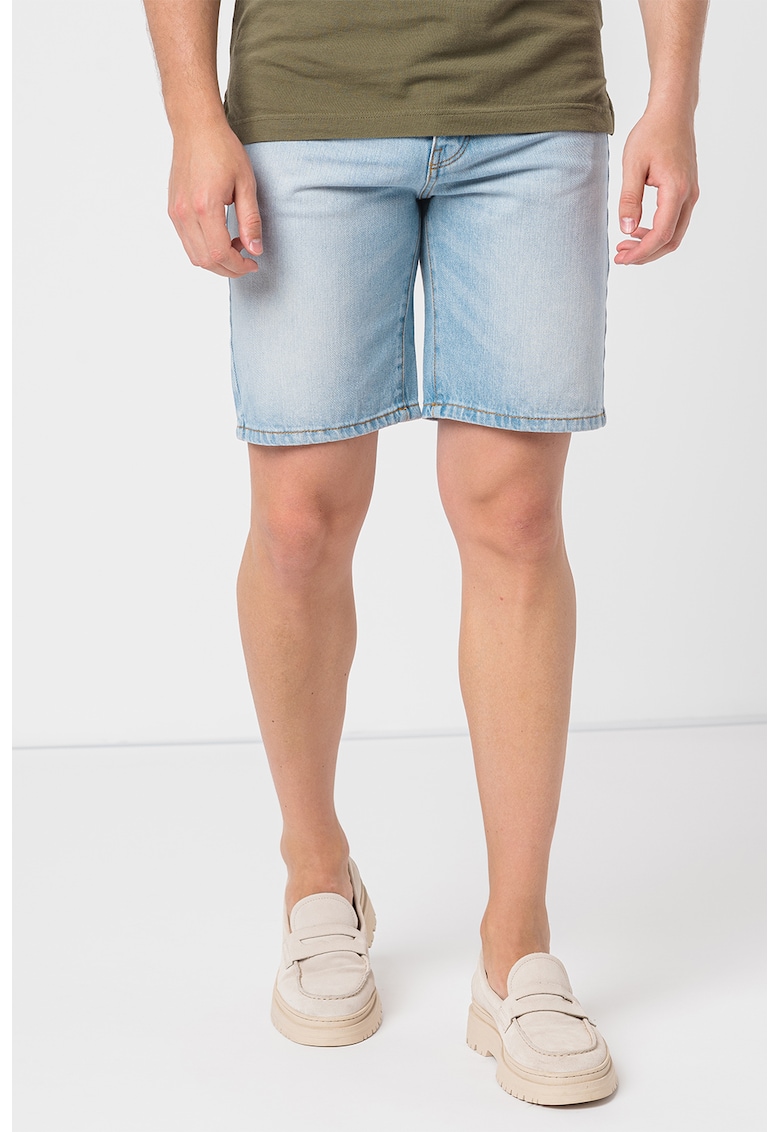 Pantaloni scurti din denim cu aspect decolorat