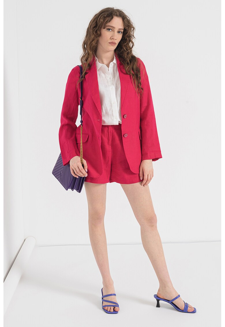 United Colors of Benetton Ленено сако с двойни ревери за Жени United Colors of Benetton Ленено сако с двойни ревери за Жени