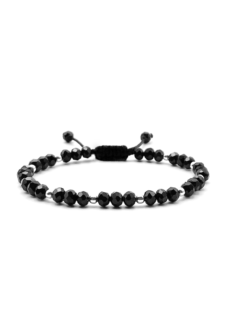 Bratara cu bile din Argint 925 si Cristale fatetate - snur reglabil