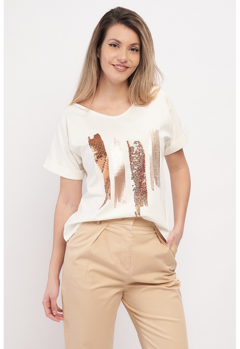 Tricou cu decolteu en-coeur si paiete