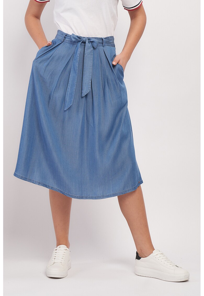 Fusta midi din chambray