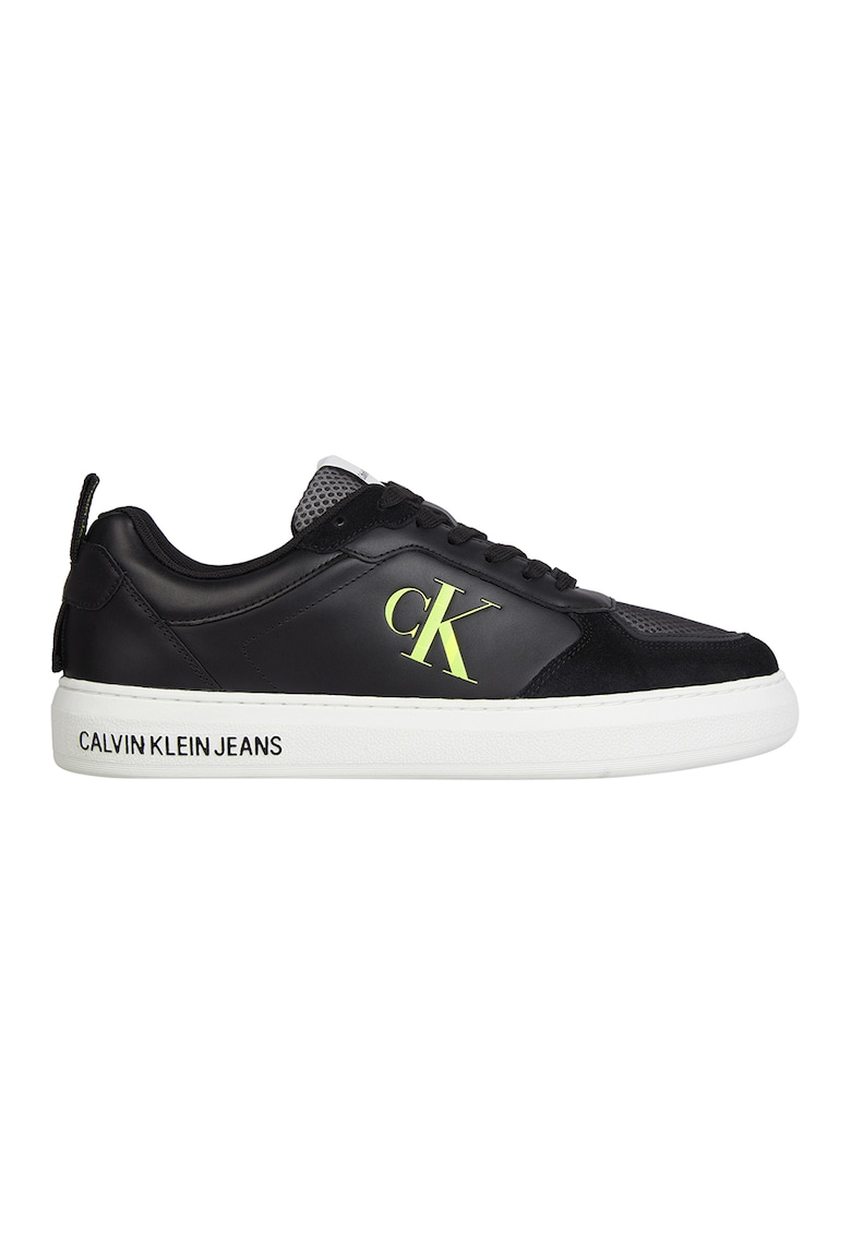 CALVIN KLEIN JEANS Кожени спортни обувки с мрежести детайли за Мъже CALVIN KLEIN JEANS Кожени спортни обувки с мрежести детайли за Мъже