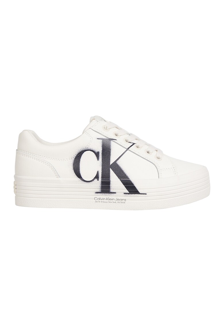 CALVIN KLEIN JEANS Спортни обувки от кожа и еко кожа с равна платформа за Жени CALVIN KLEIN JEANS Спортни обувки от кожа и еко кожа с равна платформа за Жени