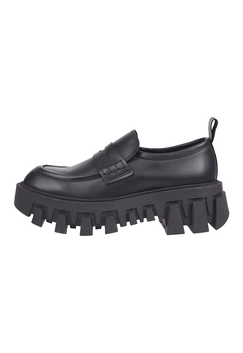 Pantofi loafer de piele cu aspect masiv