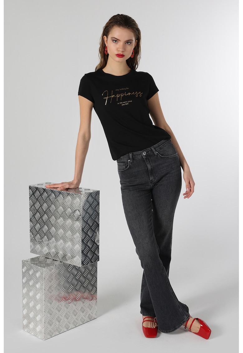 Tricou de bumbac cu imprimeu text