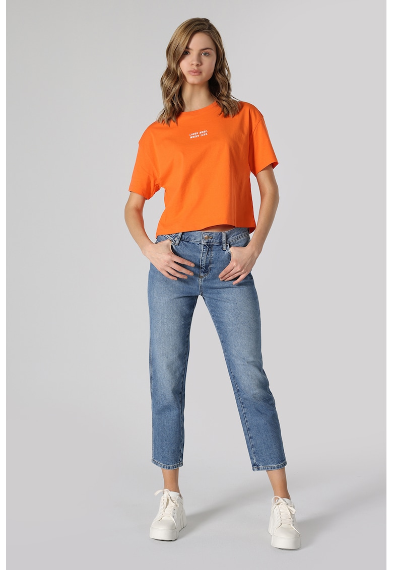 Tricou regular fit cu maneci cazute