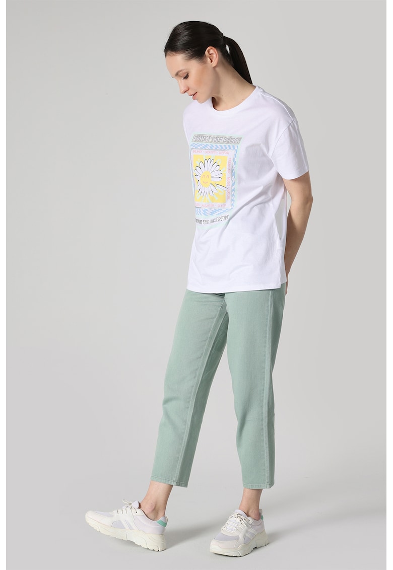 Tricou lejer cu imprimeu frontal