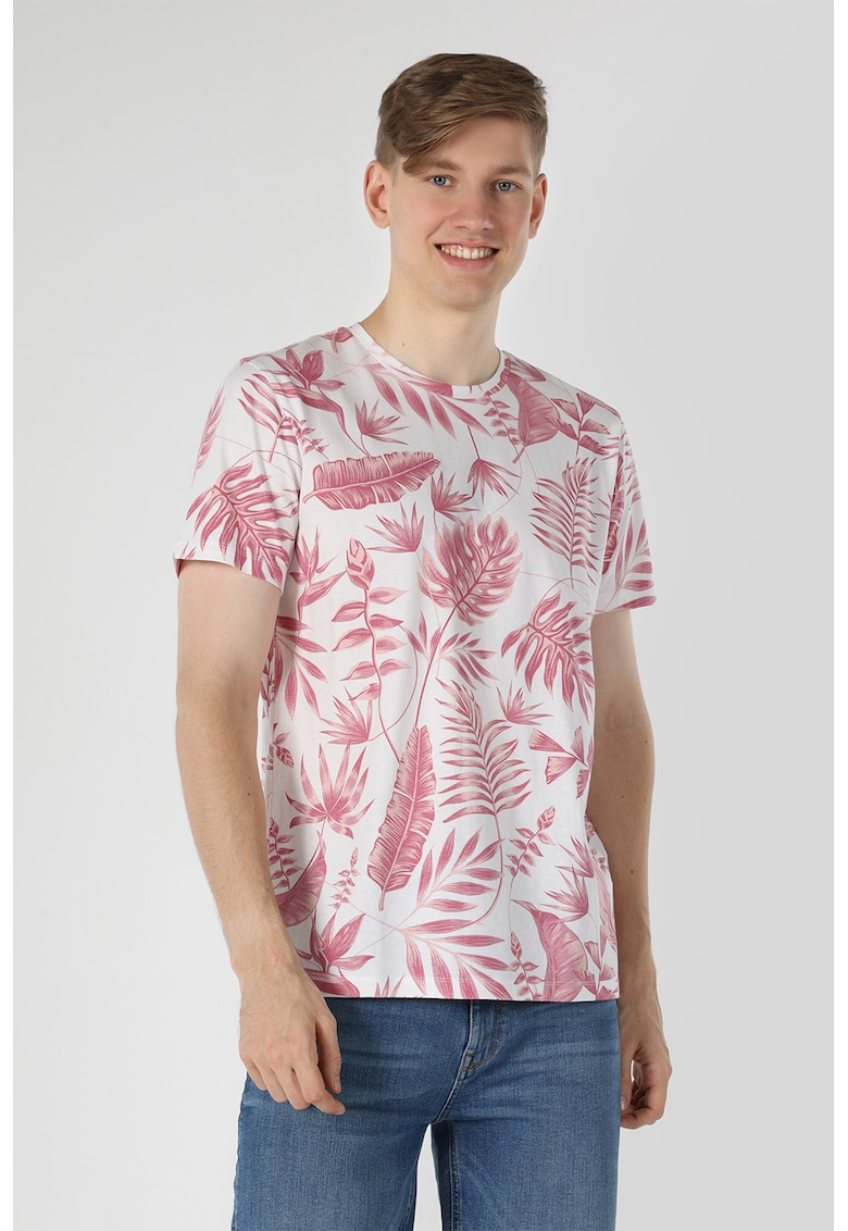 Tricou de bumbac cu imprimeu floral