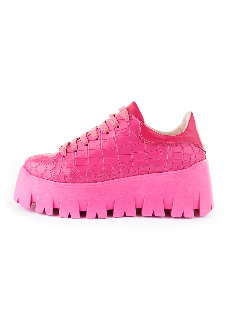 Pantofi casual din piele cu model piele de crocodil Adora Adora