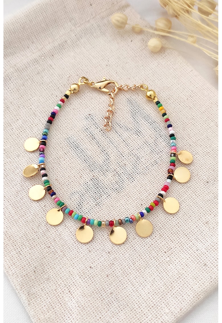 Bratara ajustabila cu talismane monezi - Multicolor