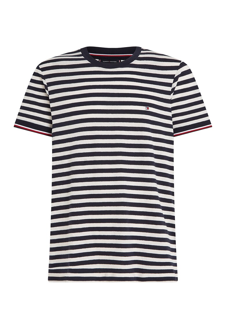 Tommy Hilfiger Раирана тениска с памук и лен за Мъже Tommy Hilfiger Раирана тениска с памук и лен за Мъже
