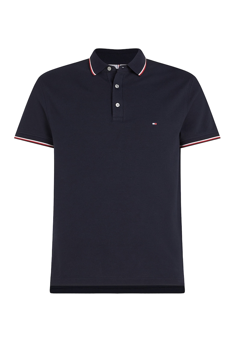 Tommy Hilfiger Вталена тениска с органичен памук с яка за Мъже Tommy Hilfiger Вталена тениска с органичен памук с яка за Мъже