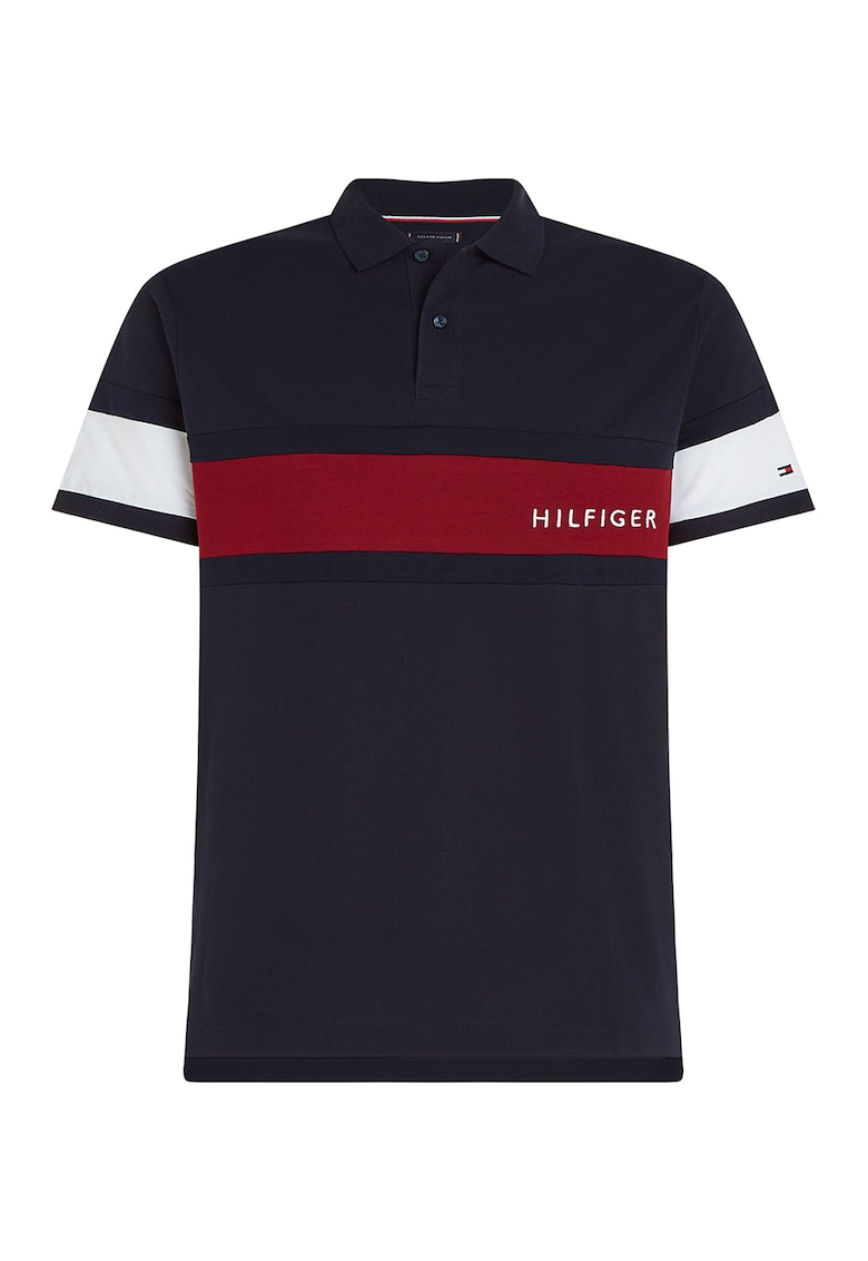 Tommy Hilfiger Тениска от органичен памук с яка и лого за Мъже Tommy Hilfiger Тениска от органичен памук с яка и лого за Мъже