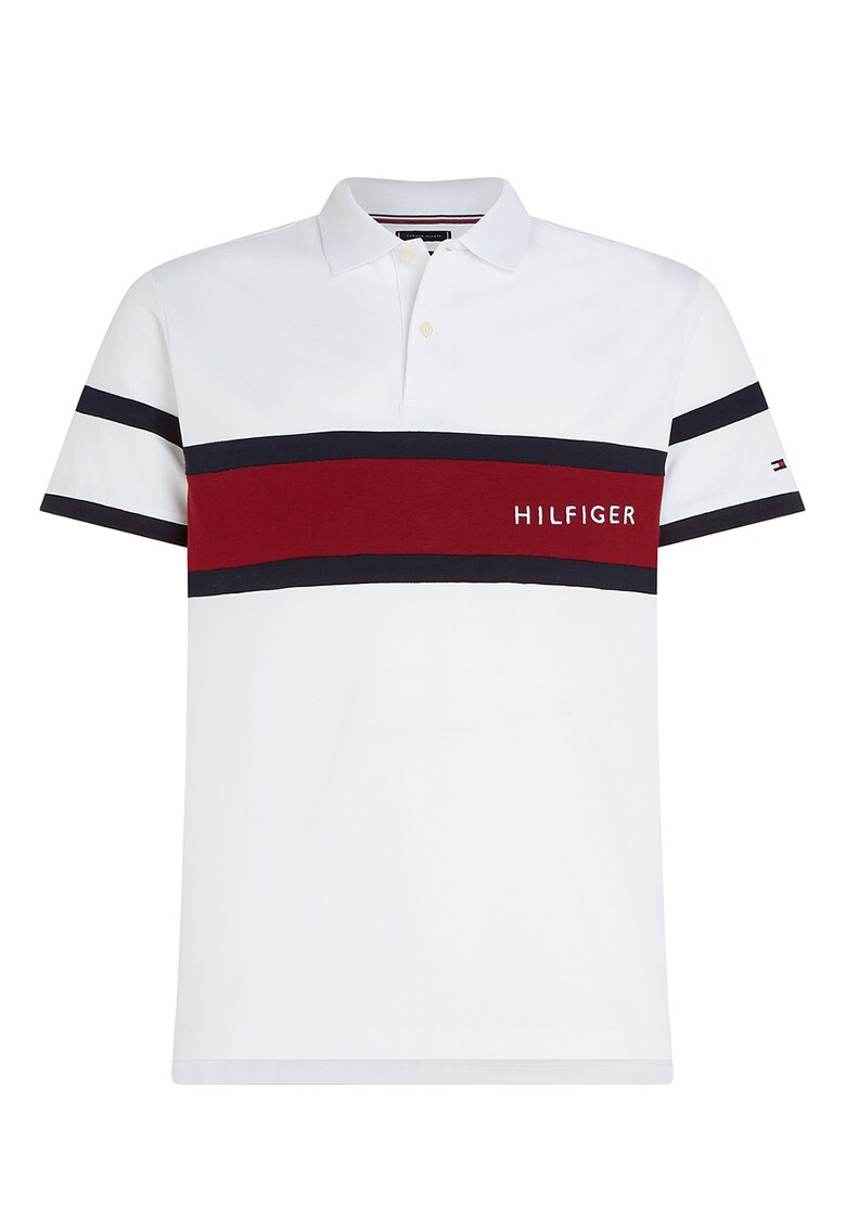 Tommy Hilfiger Тениска от органичен памук с яка и лого за Мъже Tommy Hilfiger Тениска от органичен памук с яка и лого за Мъже