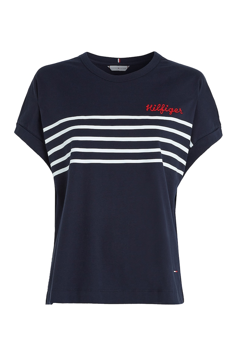 Tricou relaxed fit cu broderie logo