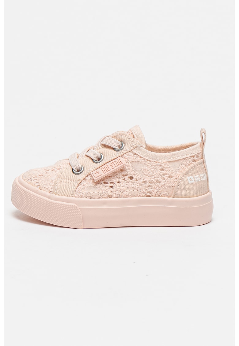 Pantofi sport cu broderii si decupaje - Piersica