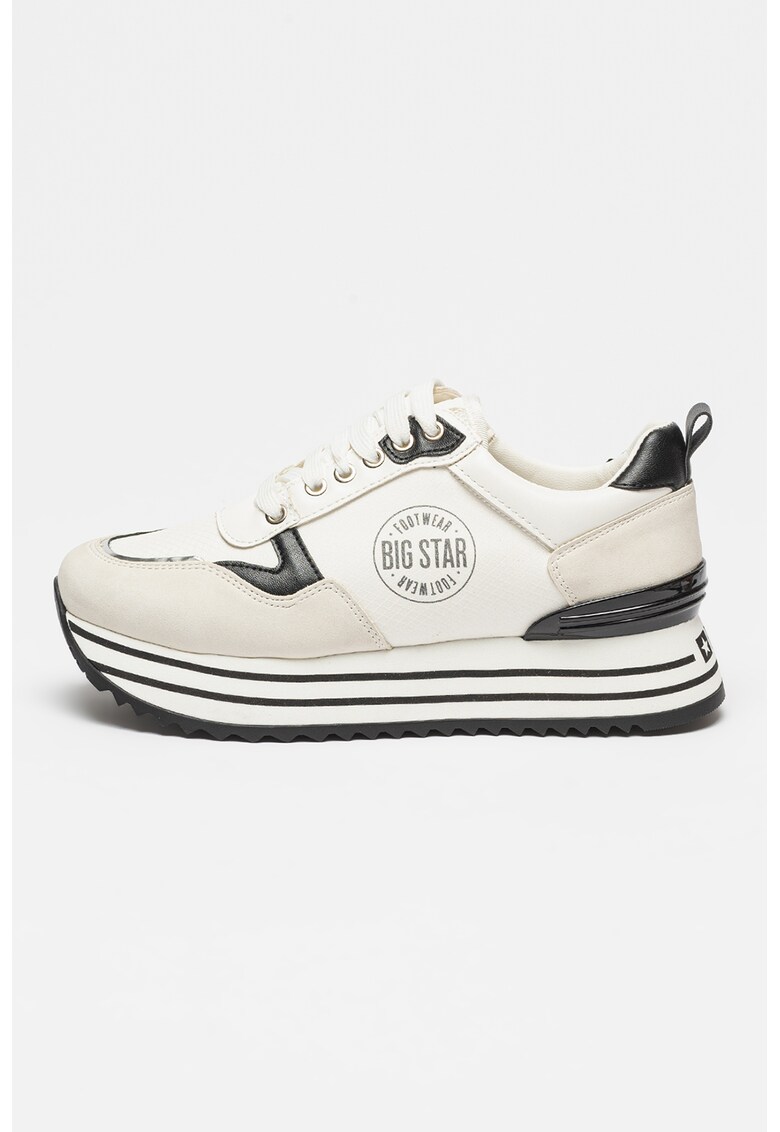 Pantofi sport cu model colorblock si logo