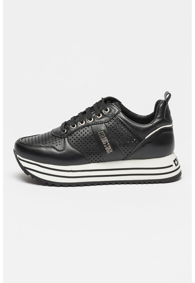 Pantofi sport cu talpa flatform si model cu perforatii