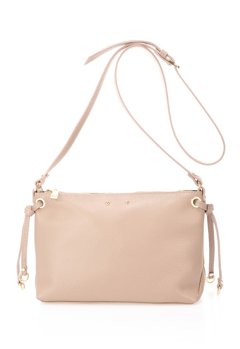 Geanta crossbody de piele cu fermoar