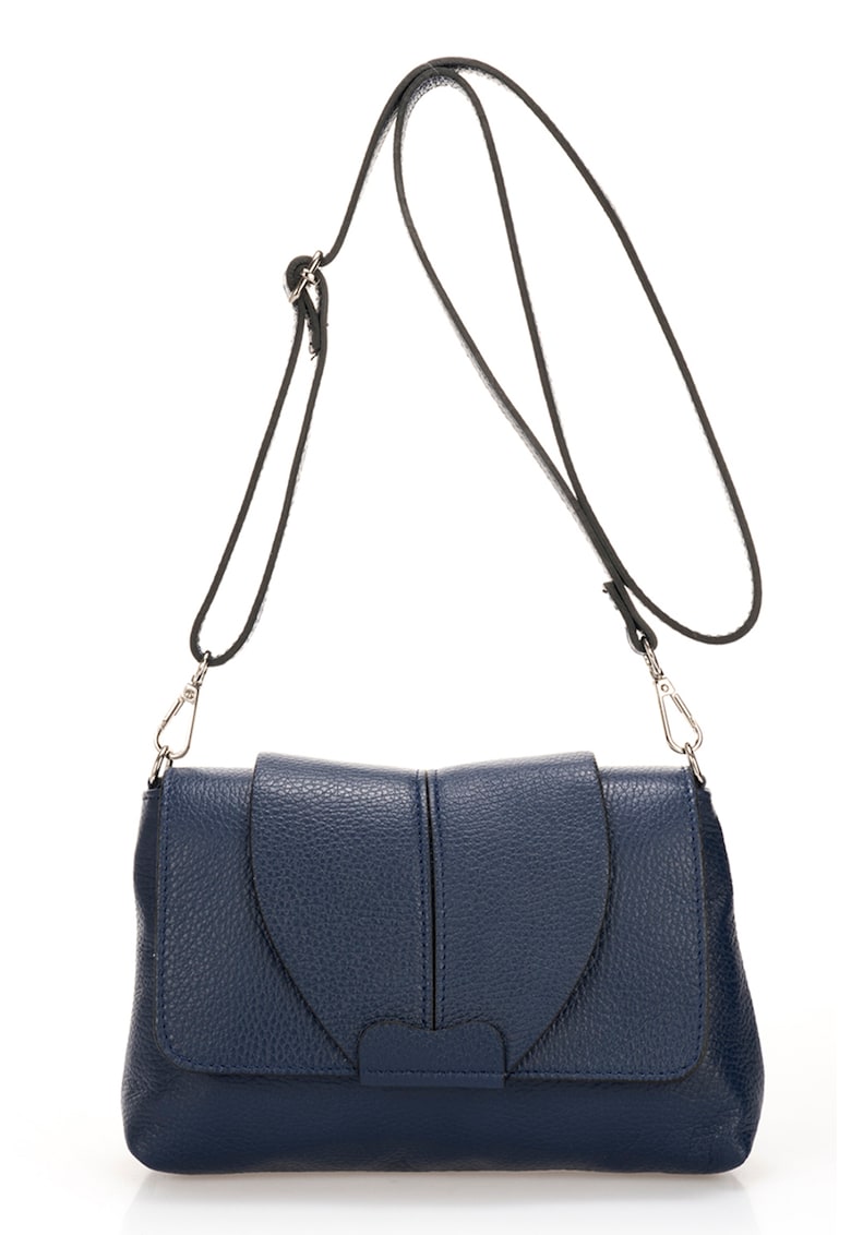 Geanta crossbody din piele - Albastru inchis