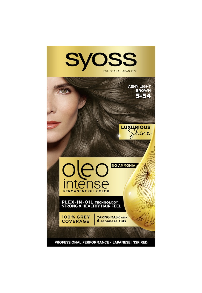 Vopsea de par permanenta fara amoniac color oleo intense - 5-54 saten deschis cenusiu - 115 ml