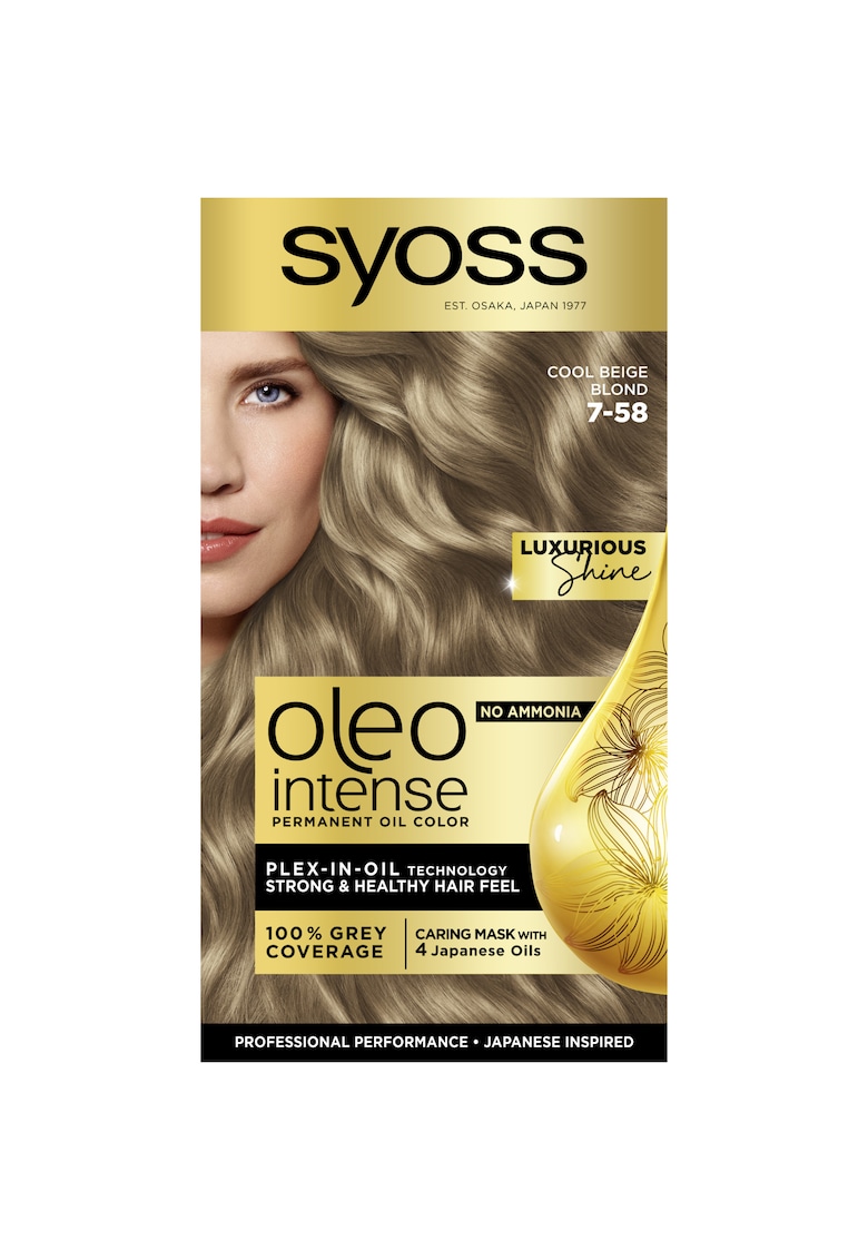 Vopsea de par permanenta fara amoniac Color Oleo Intense - 7-58 Blond Bej Rece - 115 ml