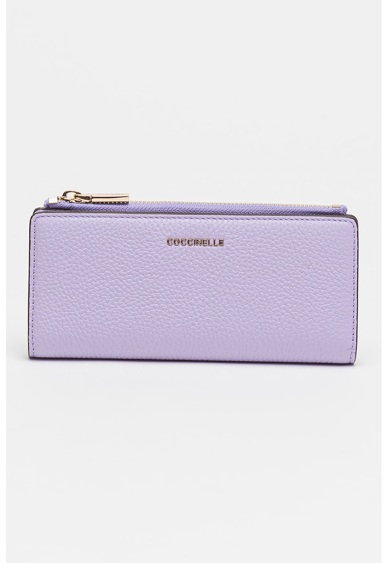 COCCINELLE Кожено портмоне с метално лого за Жени COCCINELLE Кожено портмоне с метално лого за Жени