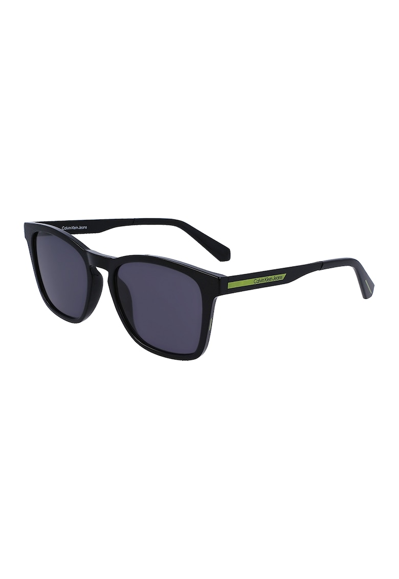 Ochelari de soare patrati cu logo - Negru/Verde lime