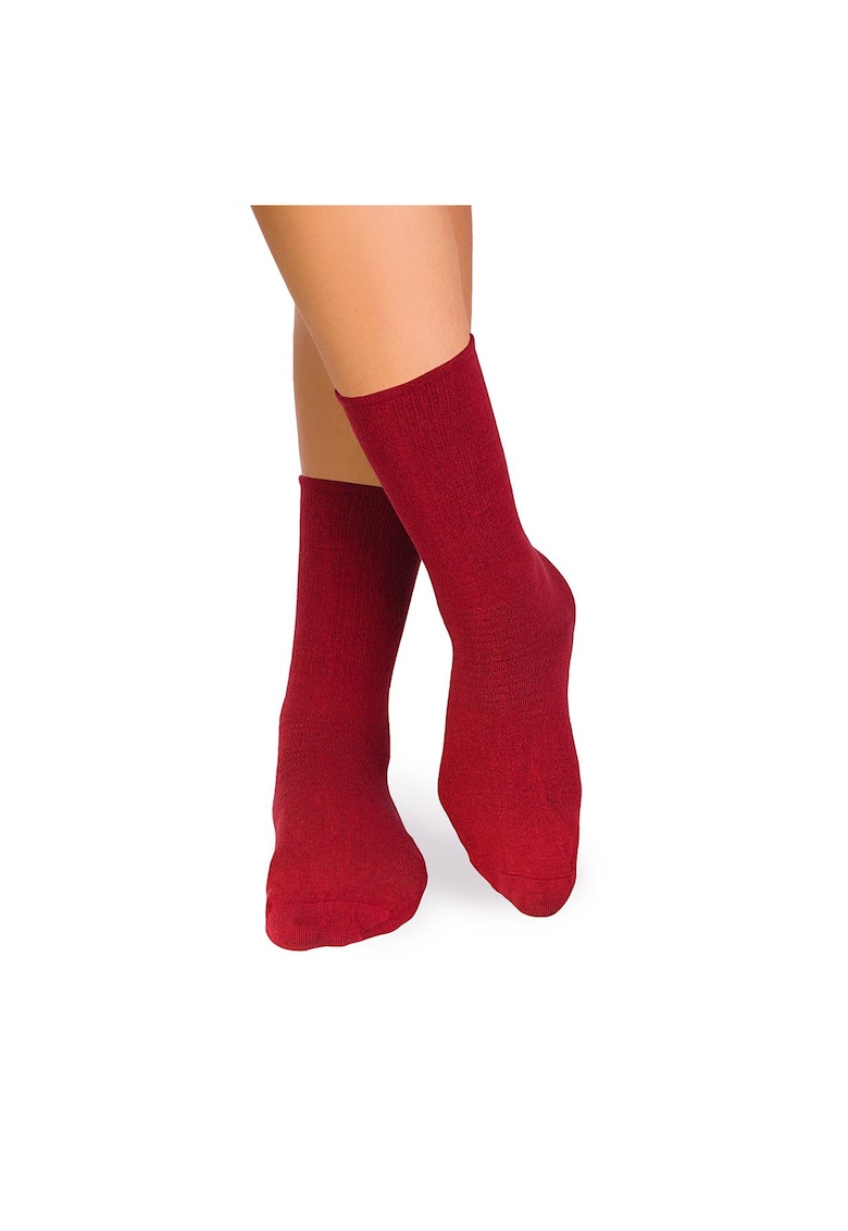 Sosete bumbac pentru diabetici - rosu