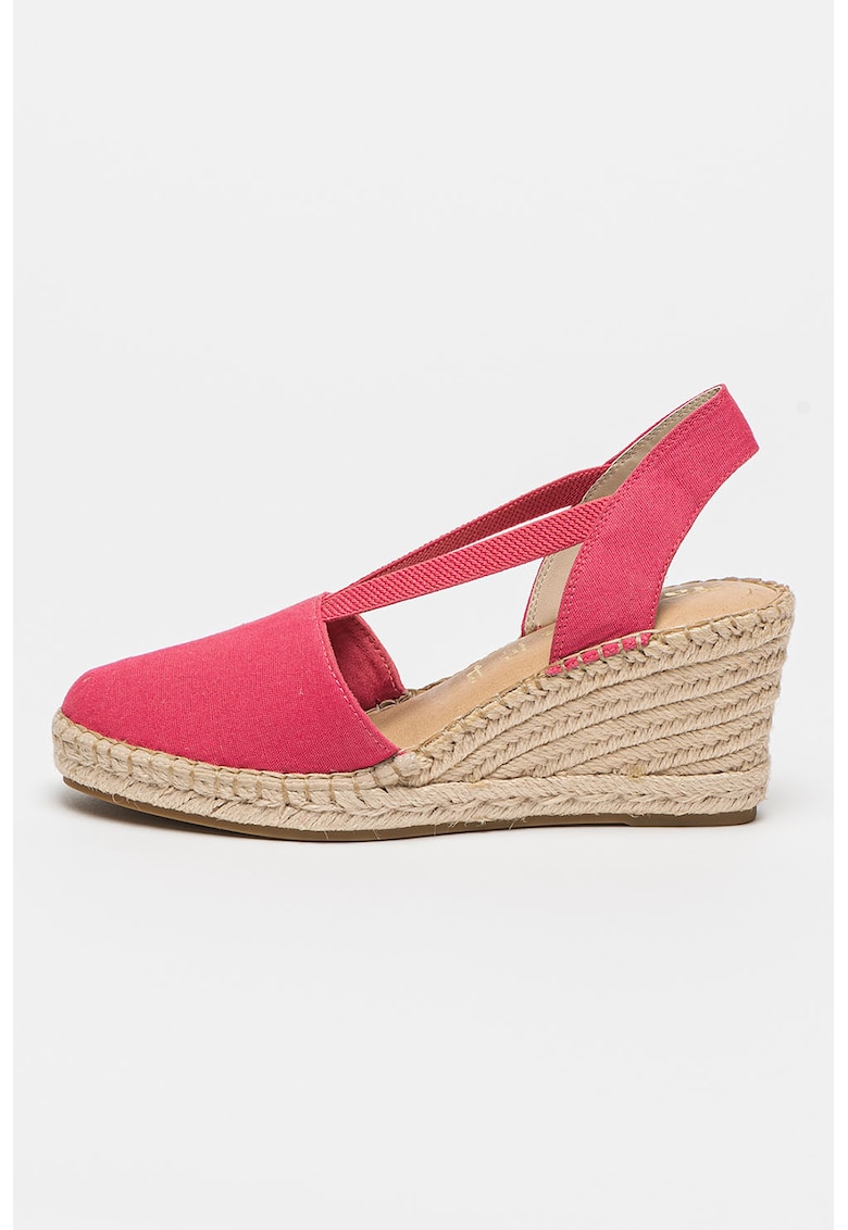 Sandale-espadrile din panza cu talpa wedge