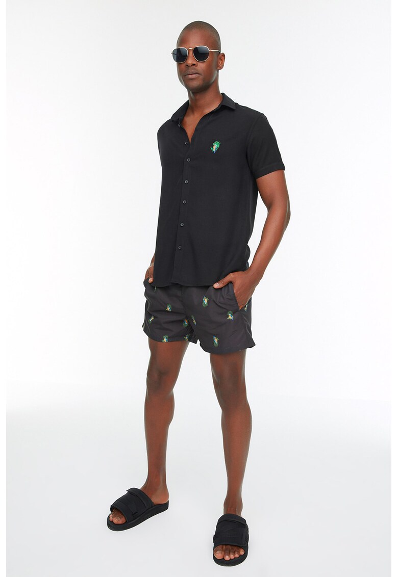 Pantaloni scurti de baie cu imprimeu grafic
