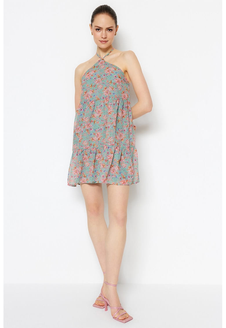 Rochie halter cu model floral