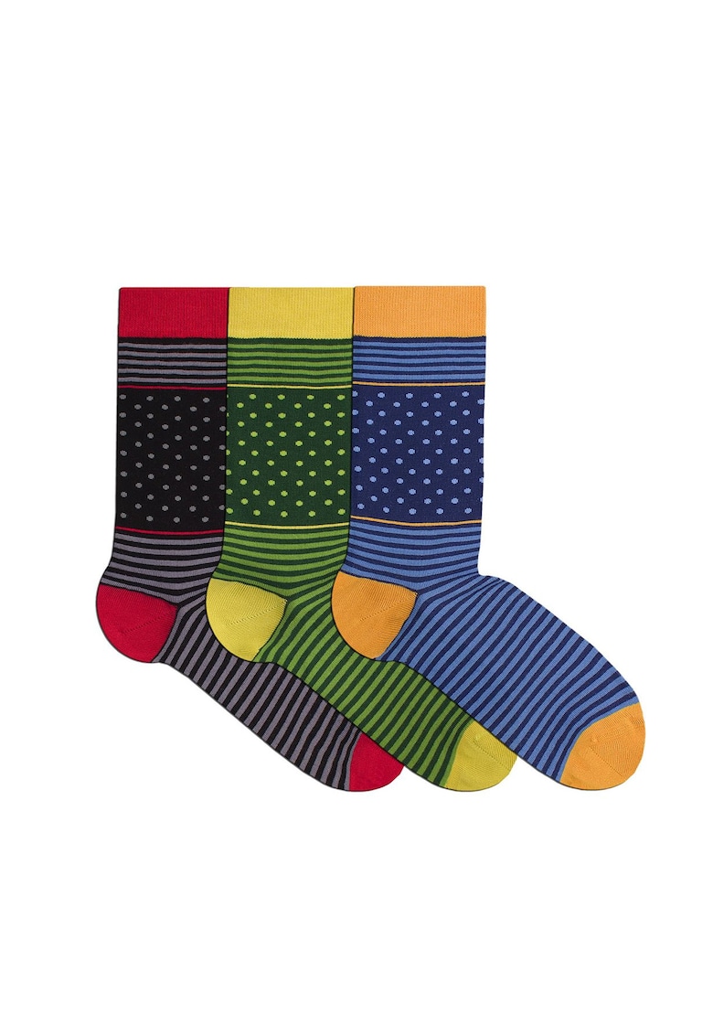 Sosete bambus FINE BAMBOO buline si dungi cutie 3 buc. verde inchis albastru inchis negru Sosete bambus FINE BAMBOO buline si dungi cutie 3 buc. verde inchis albastru inchis negru