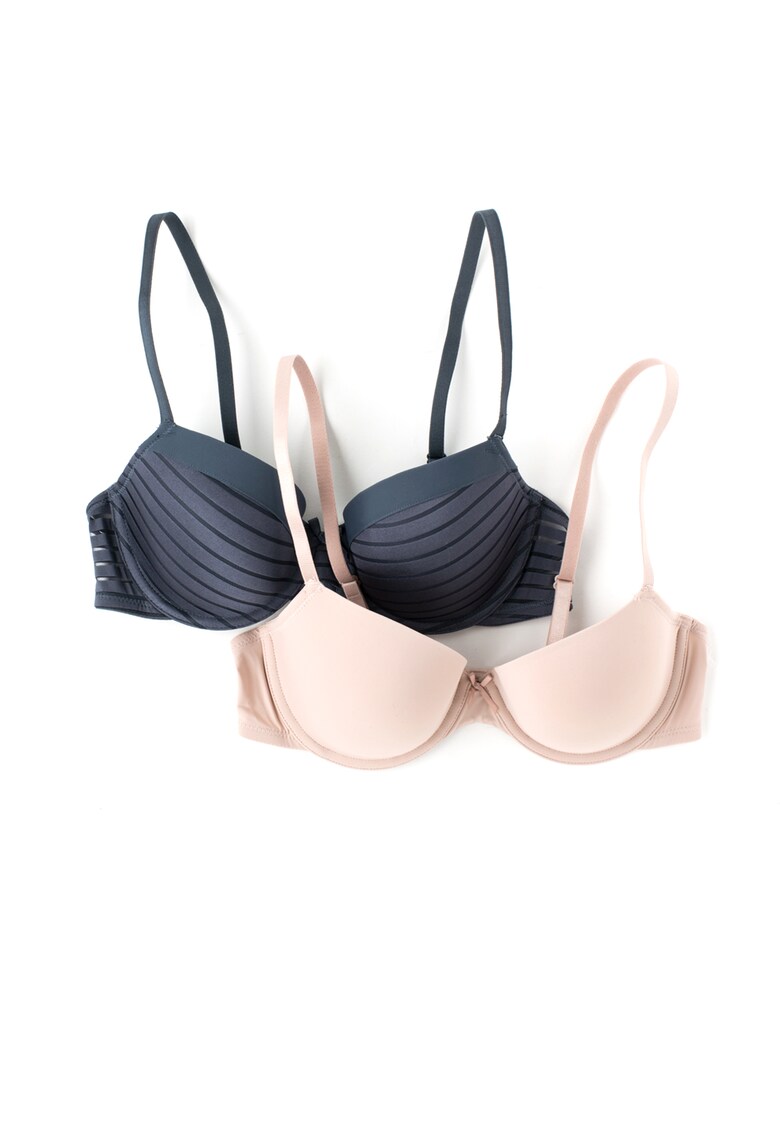 Set gri cu bej de sutiene cu burete - 2 piese
