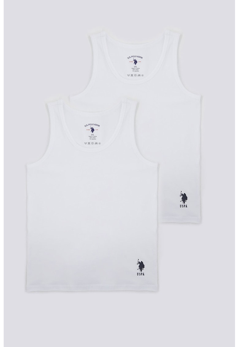 Set de top-uri cu decolteu rotund - 2 piese