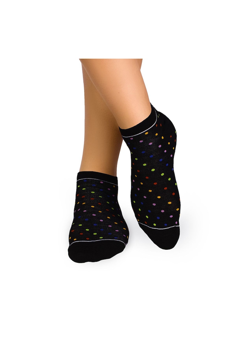 Sosete scurte bambus FINE BAMBOO buline curcubeu