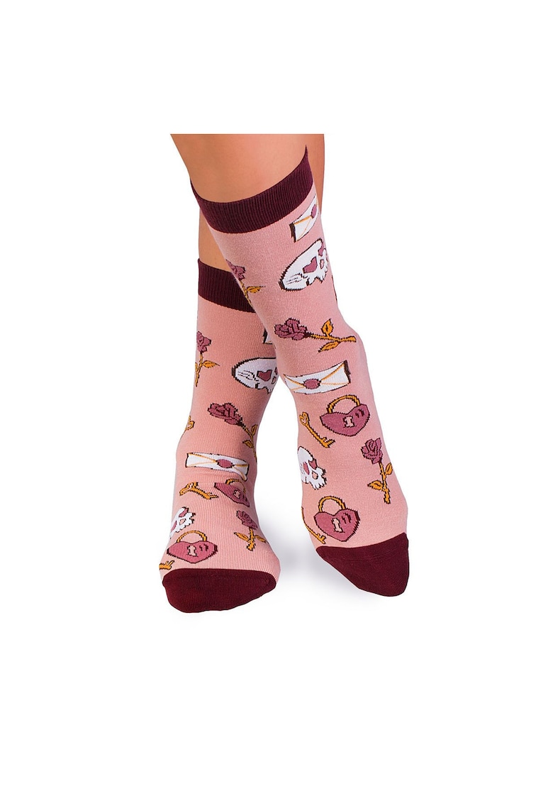 Sosete bumbac Colour Cotton Socks ST VALENTINE'S DAY Rose Ashes