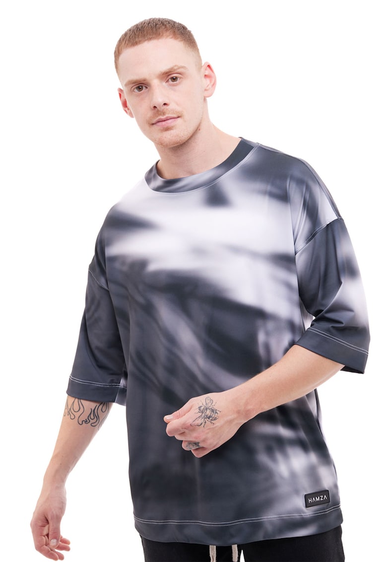 Tricou unisex cu aspect tie-dye chrome