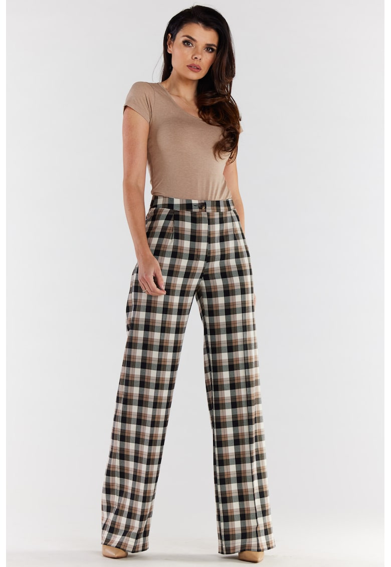 Pantaloni Lungi Carouri Elegant A493 - Maro/Bej