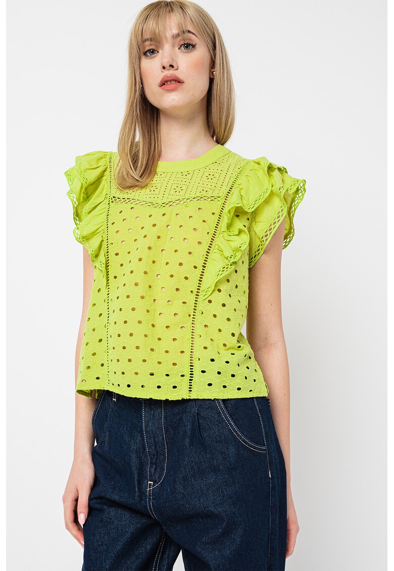 Bluza de bumbac cu perforatii